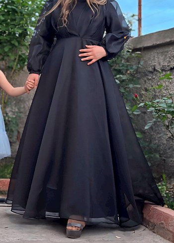 Abiye Uzun Siyah Gotik Kadın Elbise