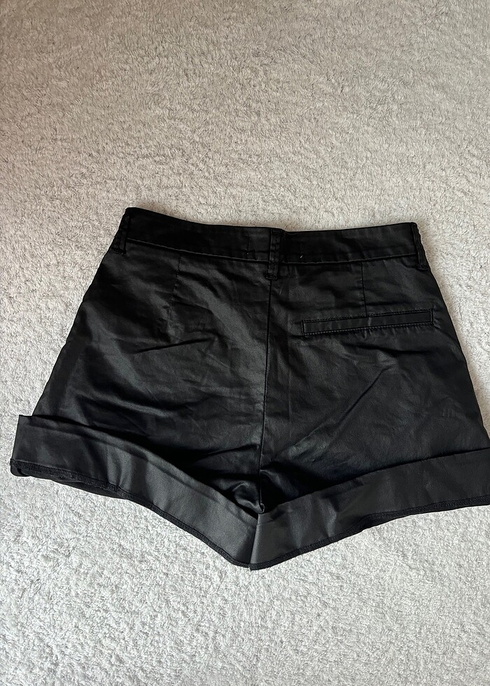 Deri mom şort - Görsel 2