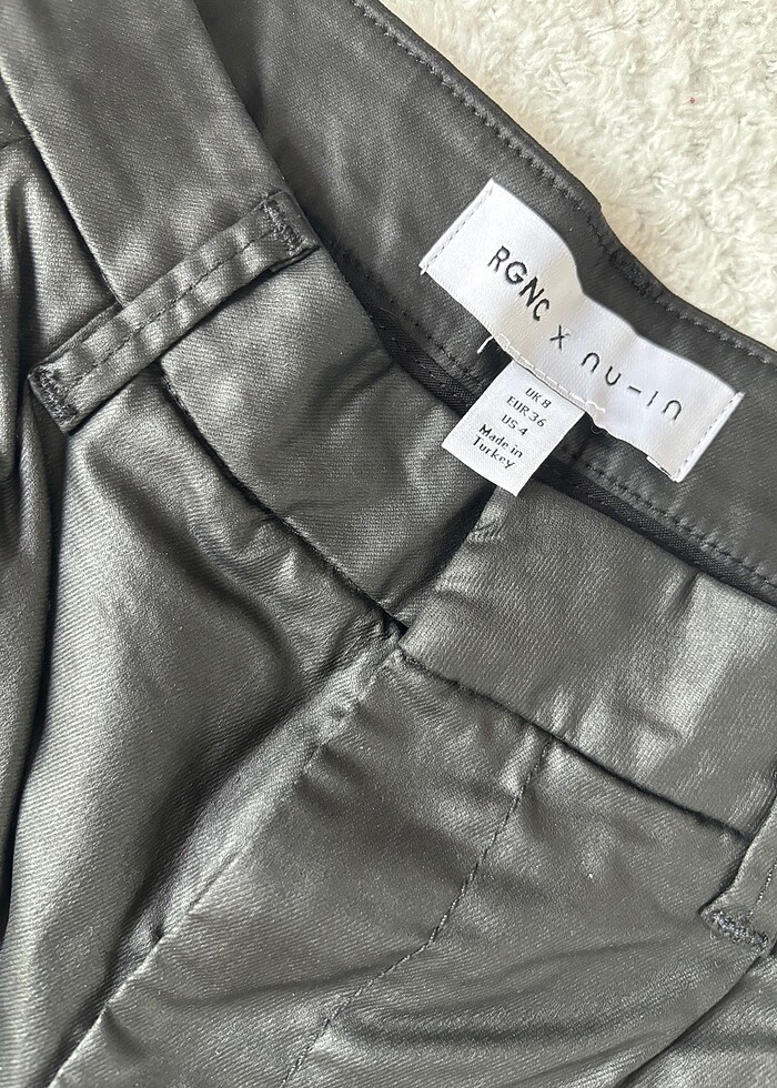 Deri mom şort - Görsel 3