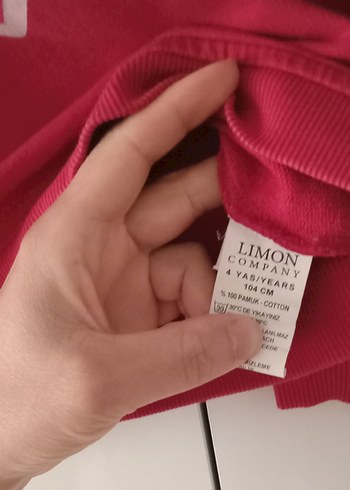 24-36 Ay Beden kırmızı Renk Kız Çocuk kırmızı Baskılı Sweatshirt