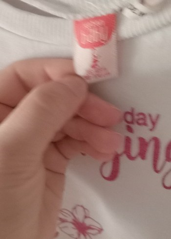 18-24 Ay Beden beyaz Renk Kız Çocuk Beyaz Pamuklu Sweatshirt