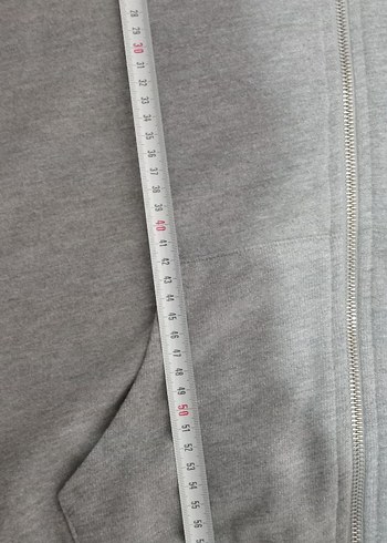 Gri Kapüşonlu Fermuarlı Kadın Sweatshirt - Görsel 7