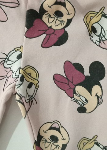 Kız Çocuk Pembe Baskılı Rahat Tayt - Görsel 2