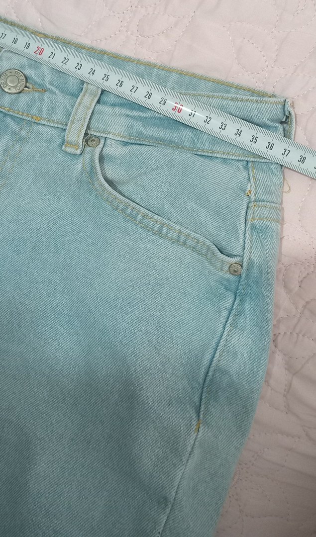 Buz mavisi ispanyol Kadın Denim Pantolon - Görsel 5