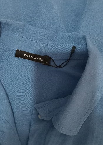 Mavi renkli kadın elbise - Görsel 8