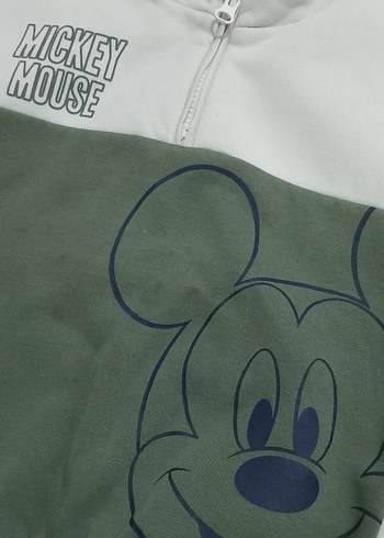 Erkek Çocuk Gri Mickey Mouse Fermuarlı Sweatshirt - Görsel 5