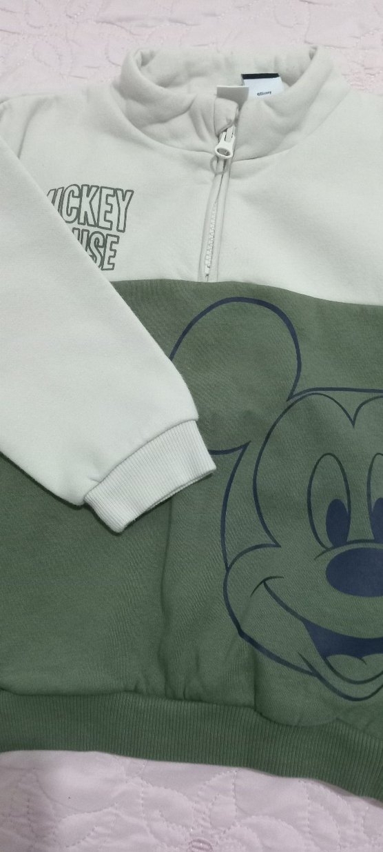 Erkek Çocuk Gri Mickey Mouse Fermuarlı Sweatshirt - Görsel 3