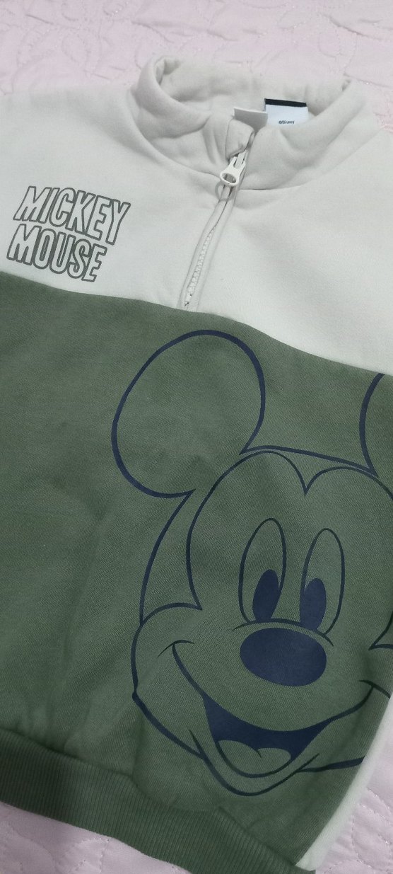 Erkek Çocuk Gri Mickey Mouse Fermuarlı Sweatshirt - Görsel 5