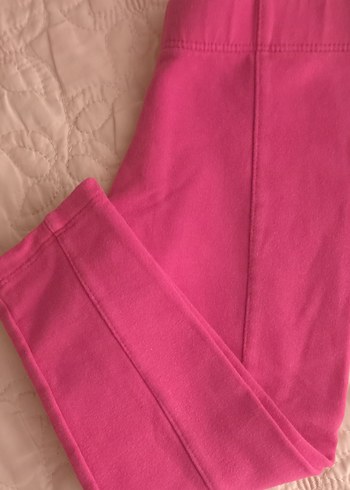 Kız Çocuk Pembe Fermuarlı Tayt - Görsel 3