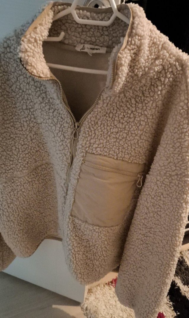 Kürklü Bej Kısa Kadın Ceket - Görsel 2