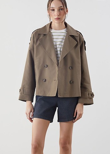 Kadın Midi Trençkot Çift Düğmeli - Görsel 5