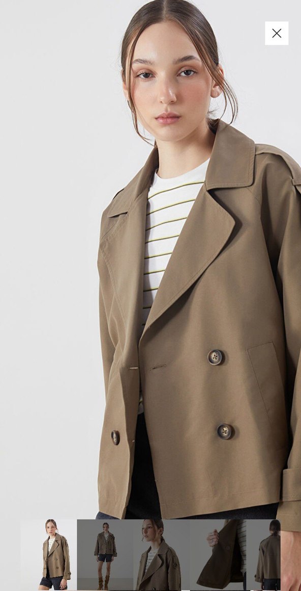Kadın Midi Trençkot Çift Düğmeli - Görsel 2
