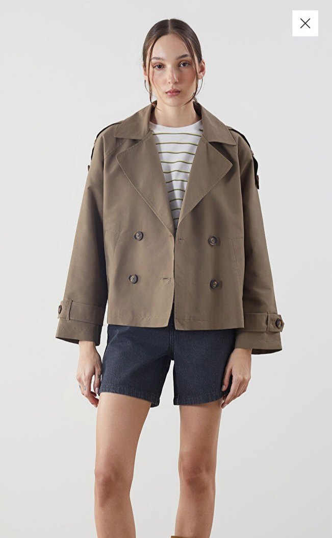 Kadın Midi Trençkot Çift Düğmeli - Görsel 5