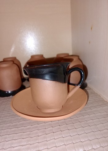 Koyu Kahverengi Seramik Fincan Kullanılmadı - Görsel 4