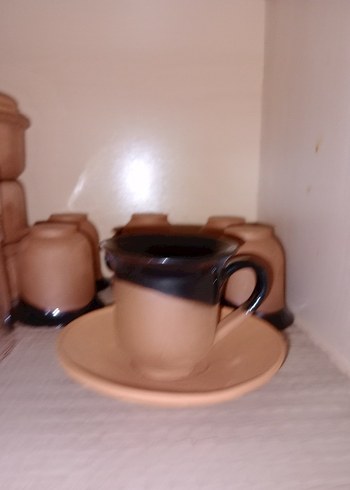 Koyu Kahverengi Seramik Fincan Kullanılmadı - Görsel 3