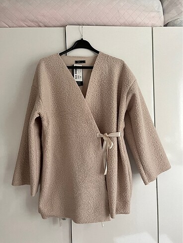 Bağlamalı kaşe kimono ceket