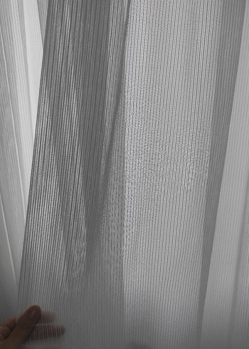 Birillante beyaz Şerit Desen Parıltılı tül - Görsel 6
