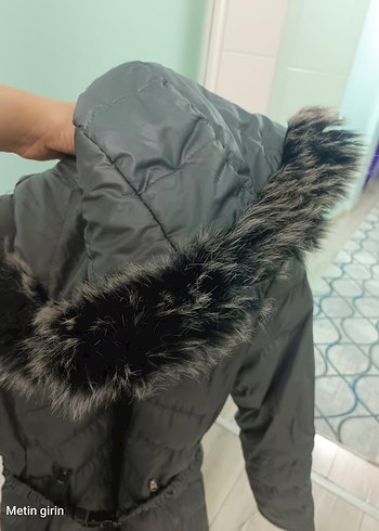 Gri Kürklü Kadın Kışlık Mont