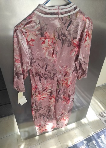 Pembe Desenli Uzun Kadın Kimono Elbise