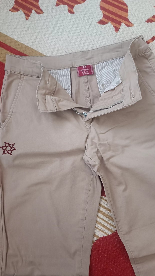 15-16 yaş için Bej Erkek Mektebim koleji pantolonu - Görsel 2