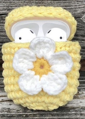 Beyaz Pembe Pençe Desenli Kulaklık kılıfı - Görsel 3