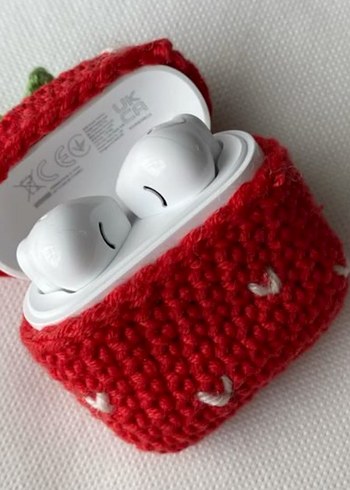 Beyaz Pembe Pençe Desenli Kulaklık kılıfı - Görsel 4