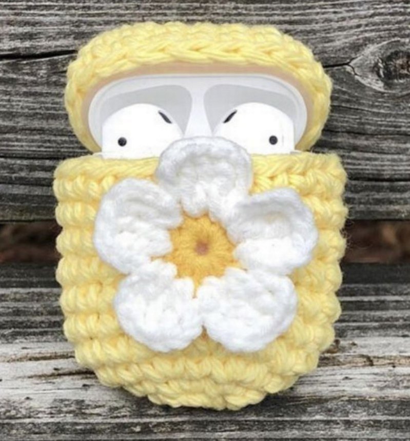 Beyaz Pembe Pençe Desenli Kulaklık kılıfı - Görsel 3