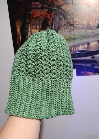 Kırmızı Örgü Kadın Bere - Görsel 3