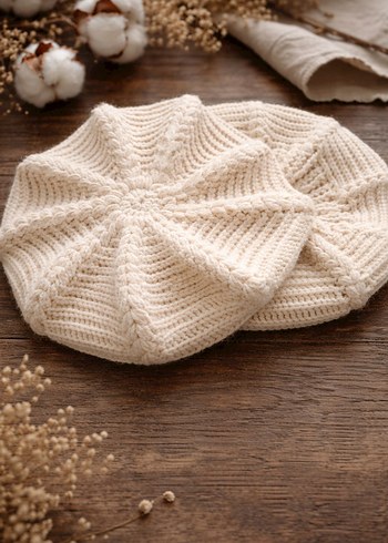 Kırmızı Örgü Kadın Bere - Görsel 2