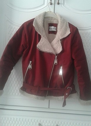 içi kürklü bordo mont 