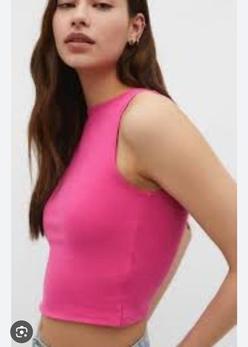 Pembe Kısa Atlet, Dar Kesim, Bisiklet Yaka - Görsel 2