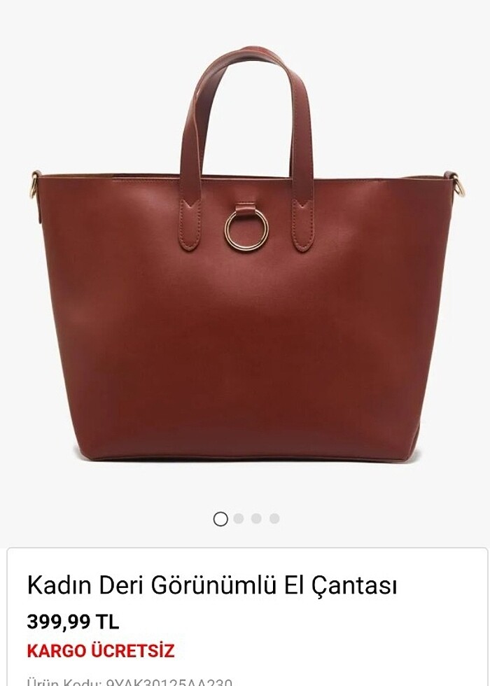 Koton Deri El Çantası - Görsel 4