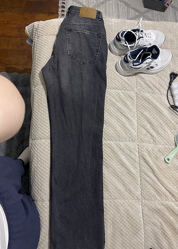 Gri Kadın Denim Pantolon Midi Boy - Görsel 4