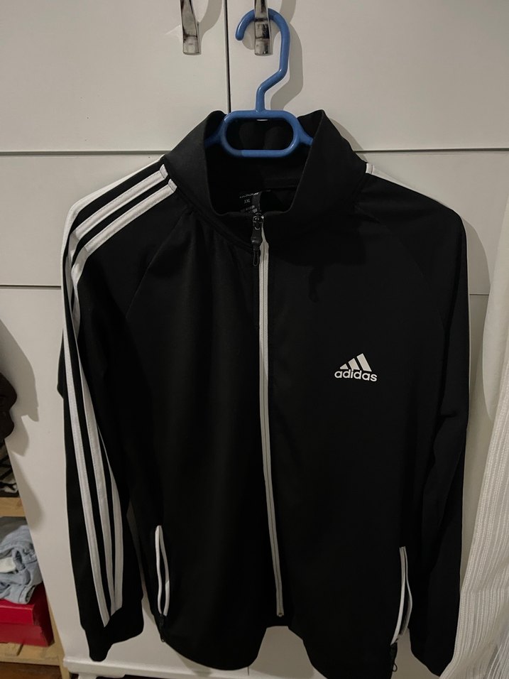 Siyah Adidas Fermuarlı Spor Kadın hırka - Görsel 2