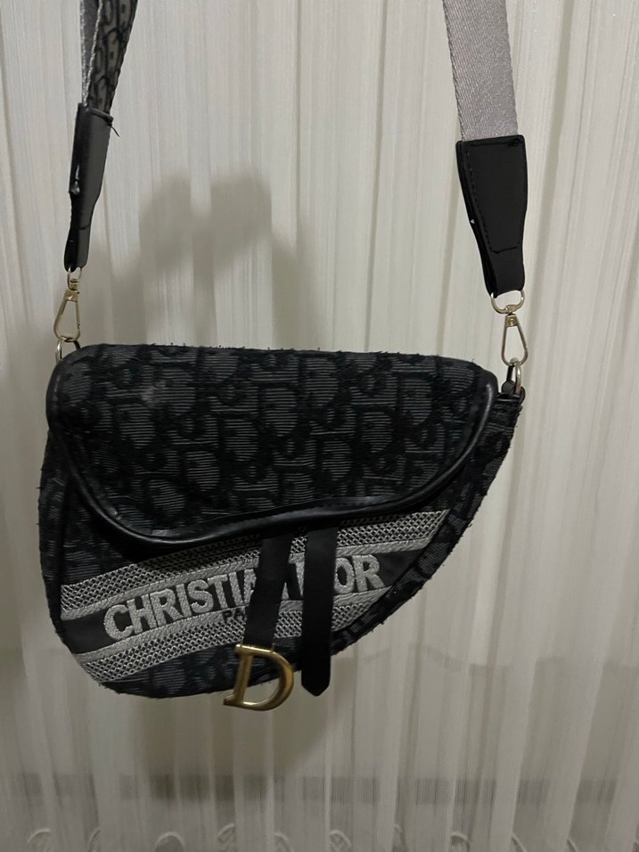 Christian Dior Baskılı Gri Kadın Çanta Askısı - Görsel 2