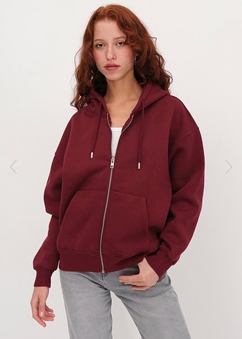 Zara Bordo polarlı hırka