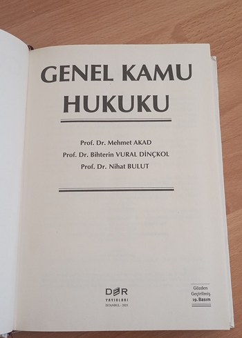 Genel Kamu Hukuku - Prof. Dr. Mehmet Akad