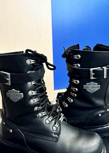 Siyah Deri Biker Botlar Yüksek Topuklu - Görsel 2