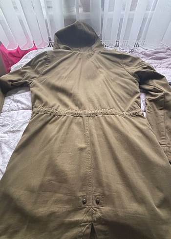 Haki Kapüşonlu Kadın Ceket - Görsel 2