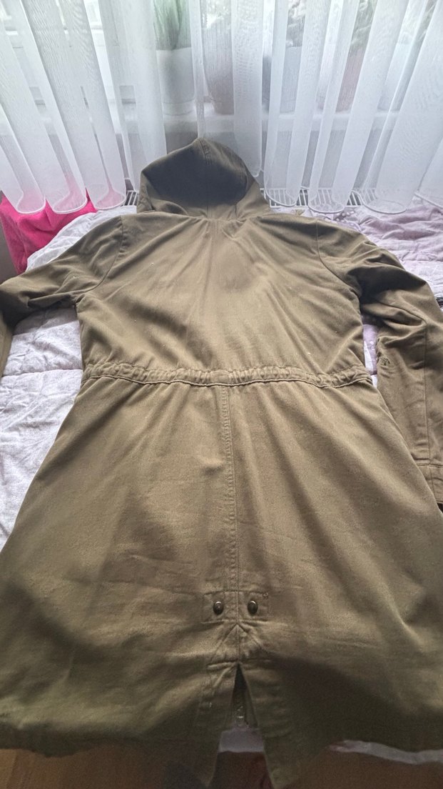 Haki Kapüşonlu Kadın Ceket - Görsel 2