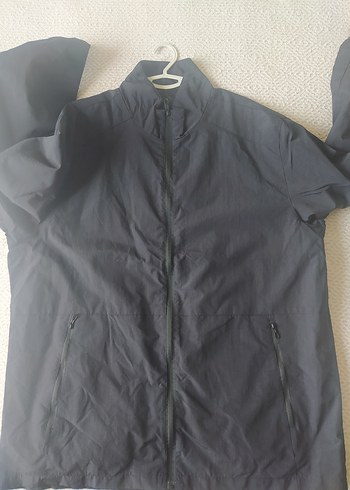 Fermuarlı, Yüksek Yakalı Siyah Erkek Yağmurluk - Görsel 2