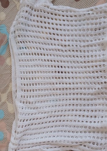 Beyaz Örgü, Delikli Bluz - Görsel 2