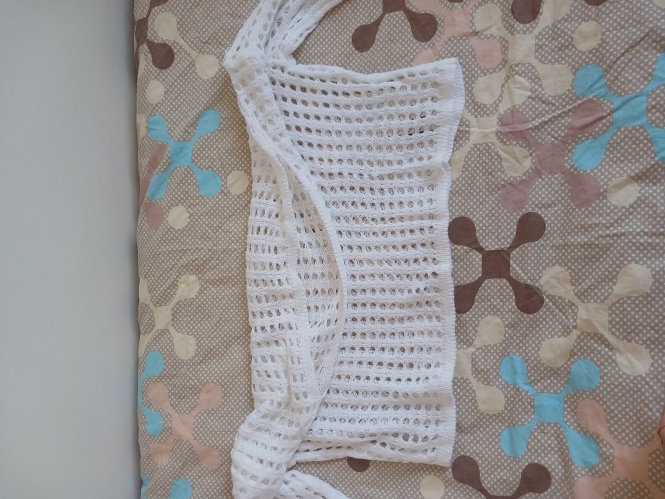 Beyaz Örgü, Delikli Bluz - Görsel 3