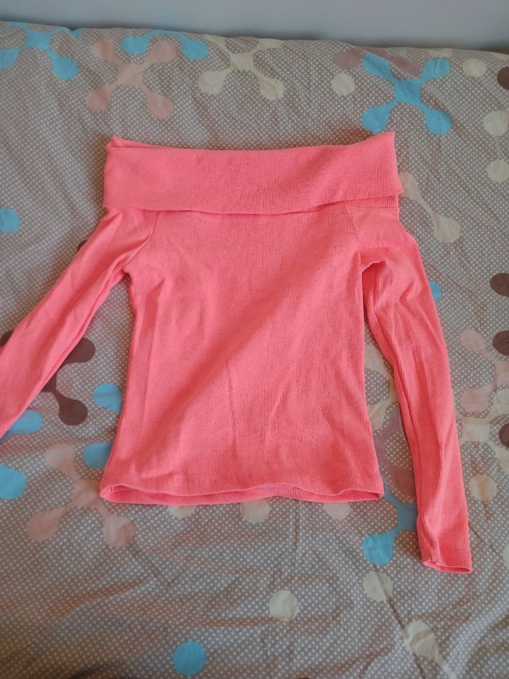 Pembe Kadın Madonna Yaka Fitilli Kazak - Görsel 3