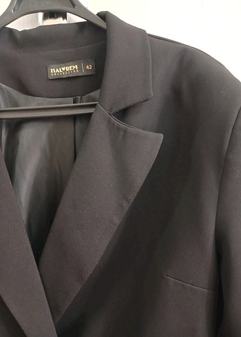 Düğmeli Siyah Kadın Blazer Ceket - Görsel 3