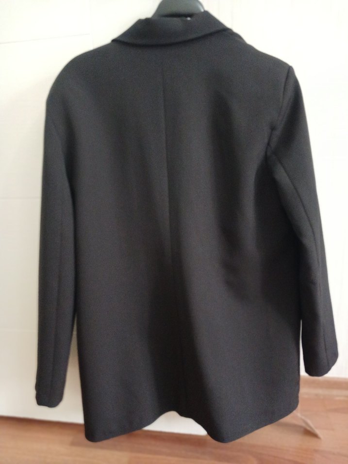 Düğmeli Siyah Kadın Blazer Ceket - Görsel 5