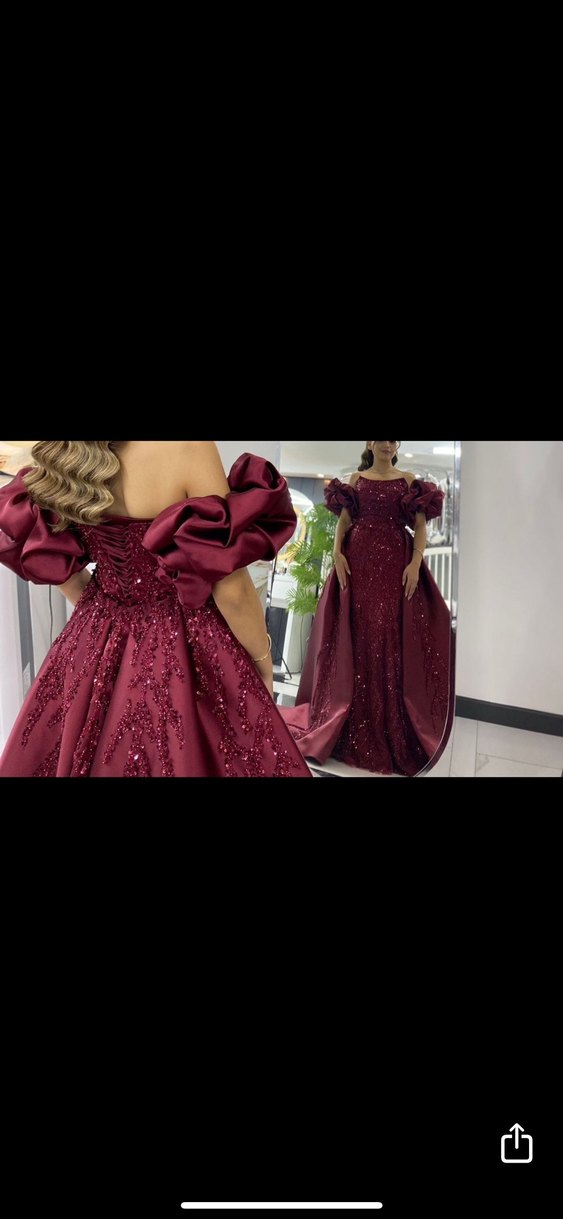 Bordo Uzun Straplez Kadın Abiye Kınalık - Görsel 3