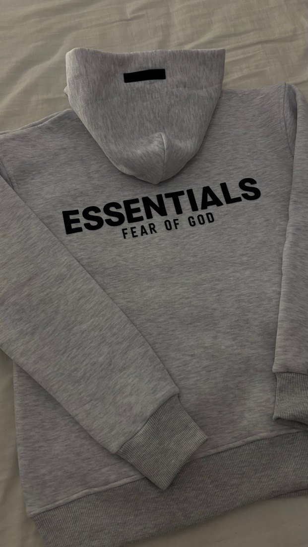 Essentials Hoodie Grey - Görsel 3