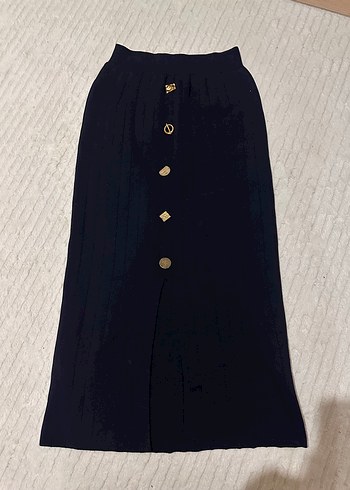 Düğmeli Kadın Uzun Etek - Görsel 2