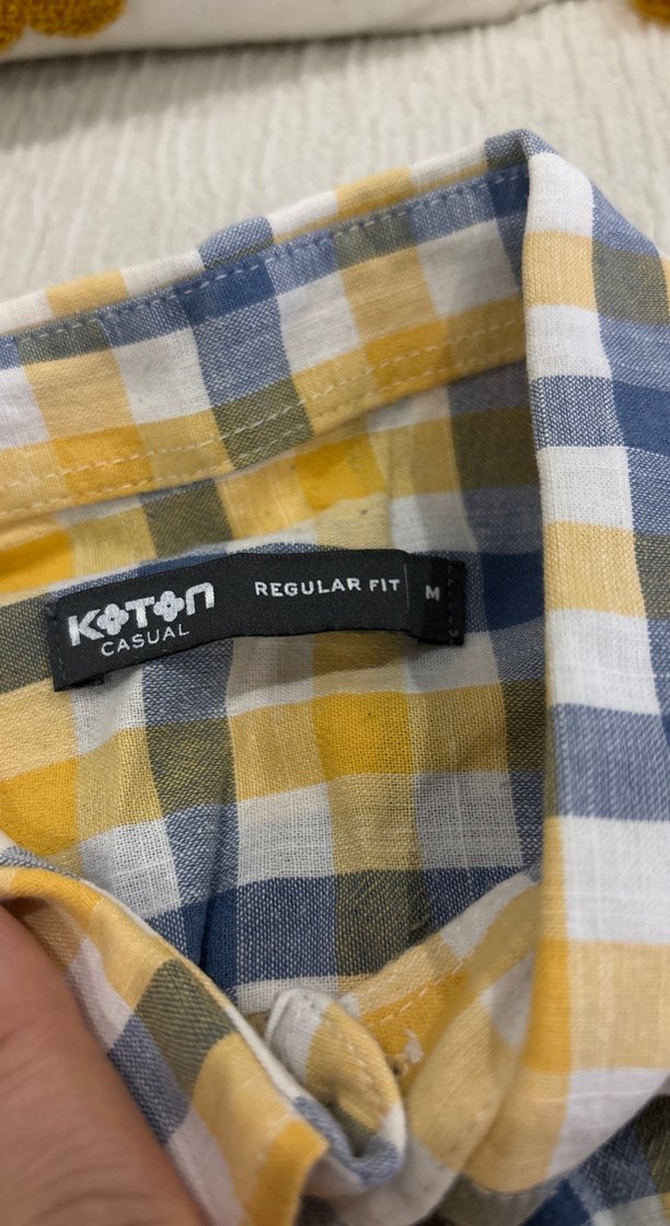 Sarı Ekose uzun Kollu Erkek Gömlek - Görsel 2